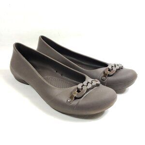 Crocs Women's Size 9 Gianna Link Flats Brown Loafers